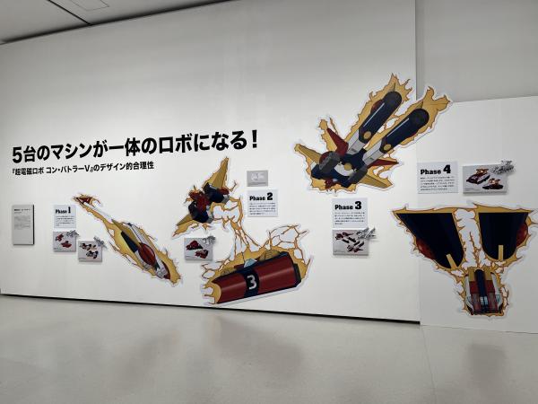 『超電磁ロボ　コン・バトラーV』 壁面構成※写真は福岡展での展示風景